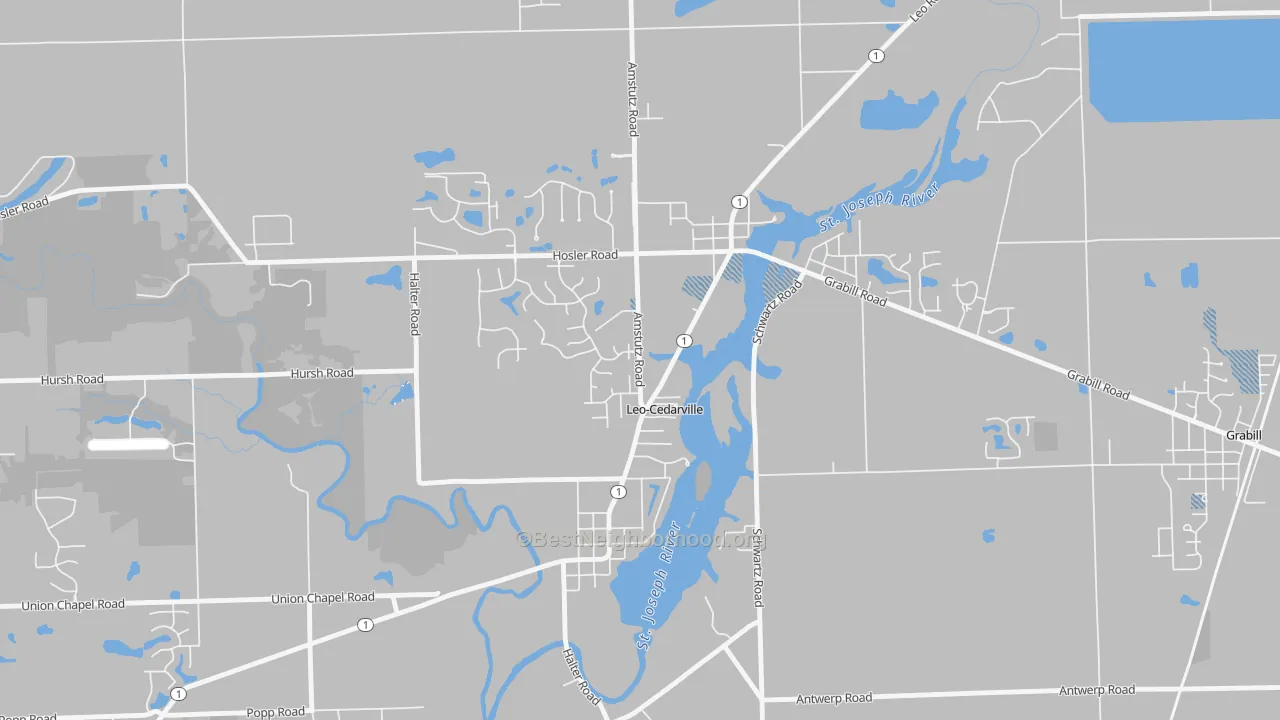 Transit Grade map of Leo-Cedarville, IN