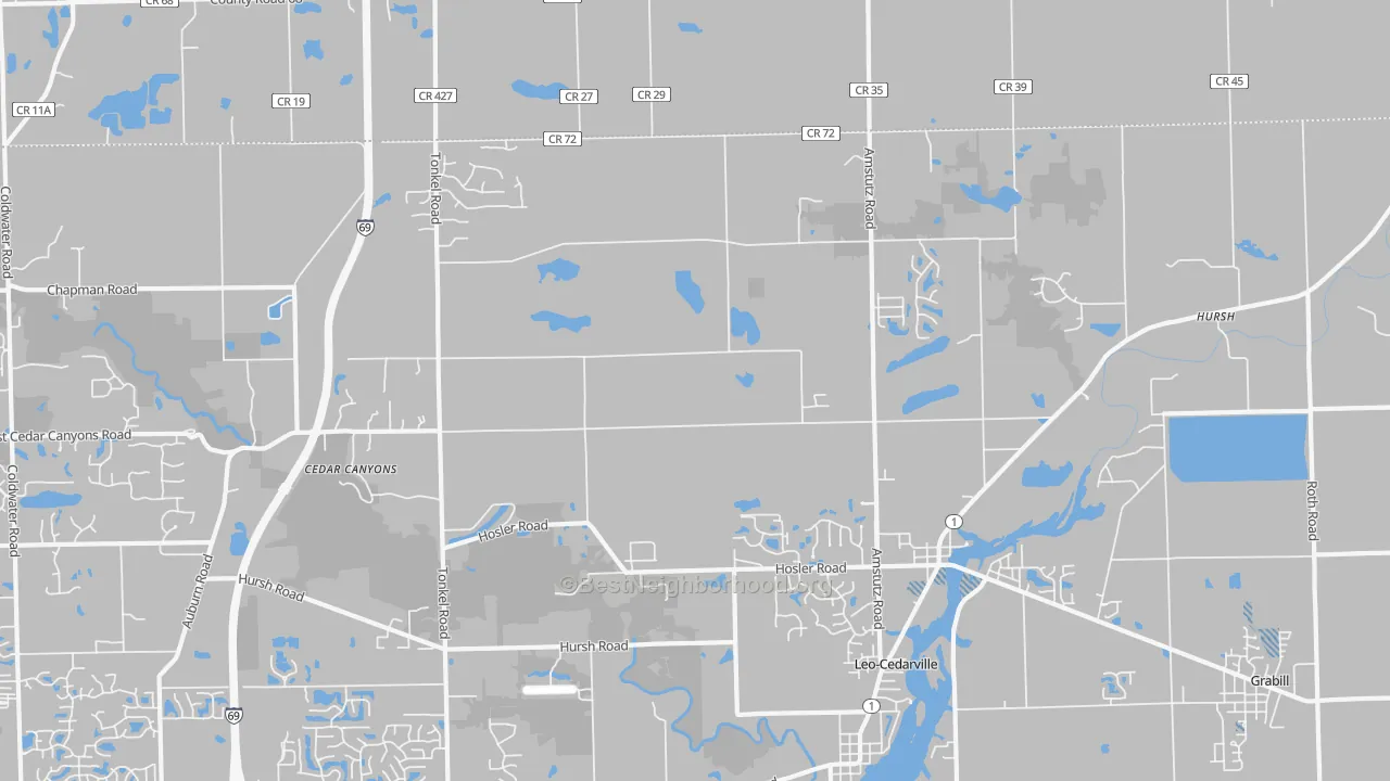 Transit Grade map of Leo, IN