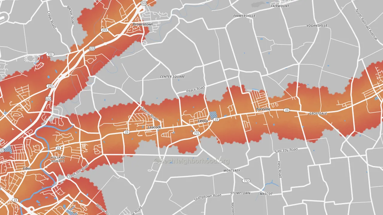Transit Grade map of Leola, PA
