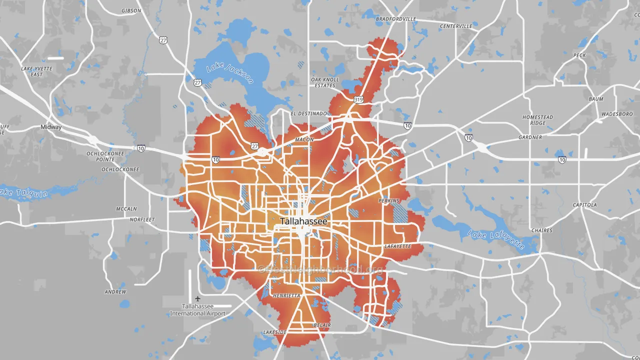 Transit Grade map of Leon County, FL