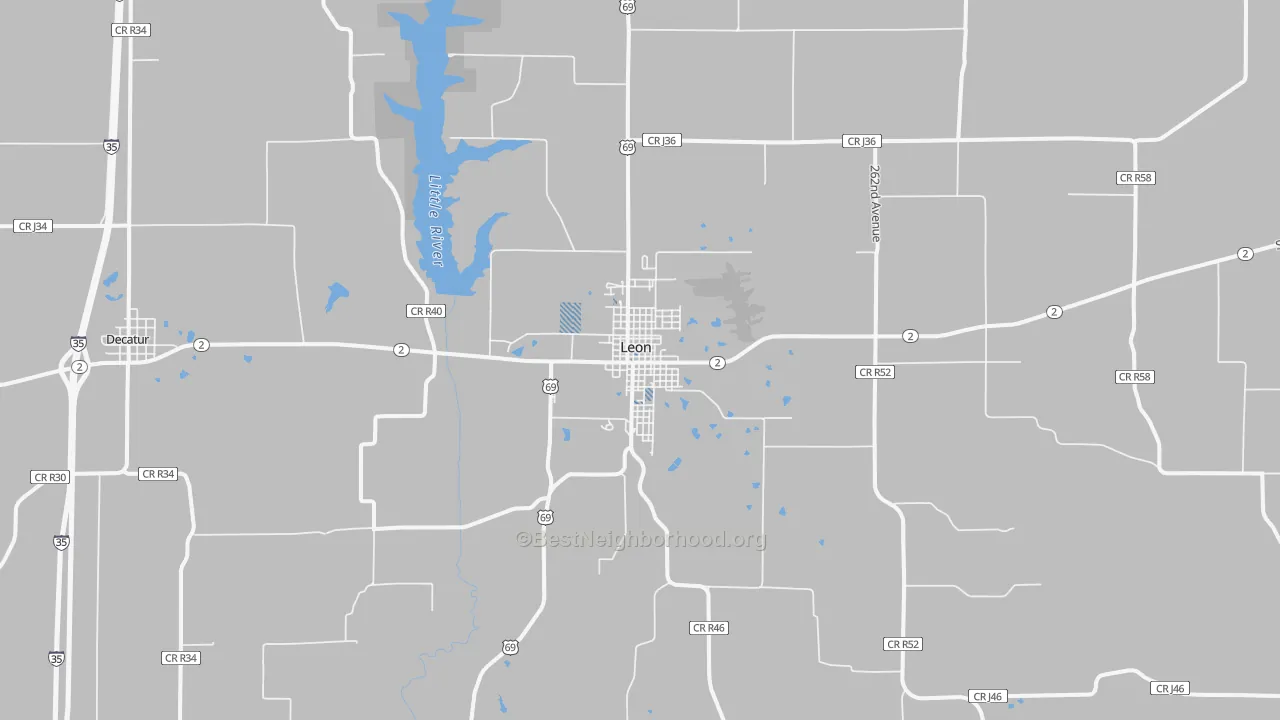 Transit Grade map of Leon, IA