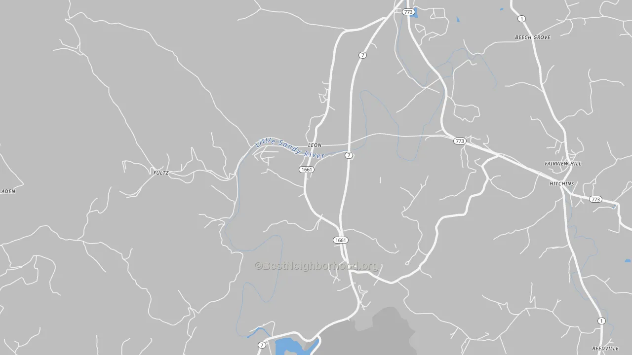 Transit Grade map of Leon, KY