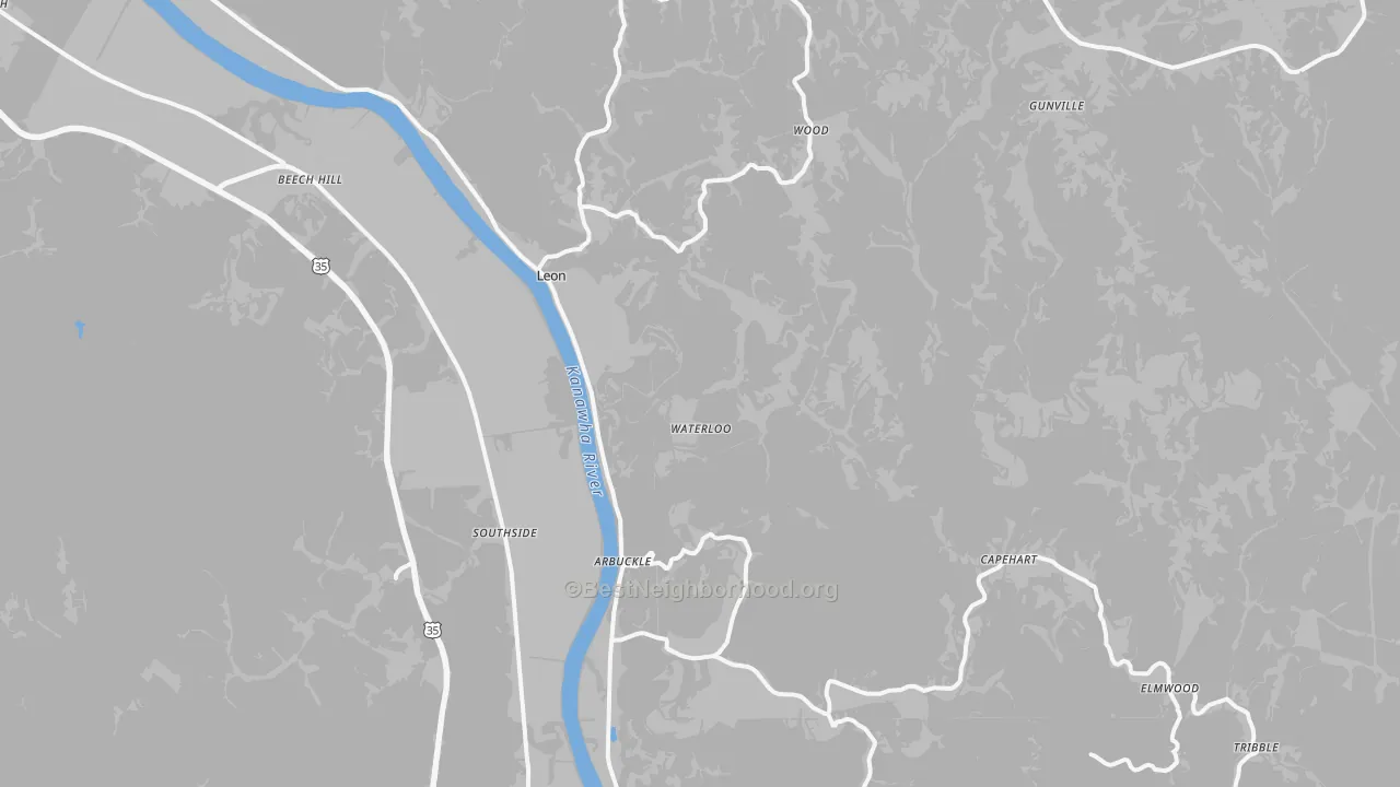 Transit Grade map of Leon, WV
