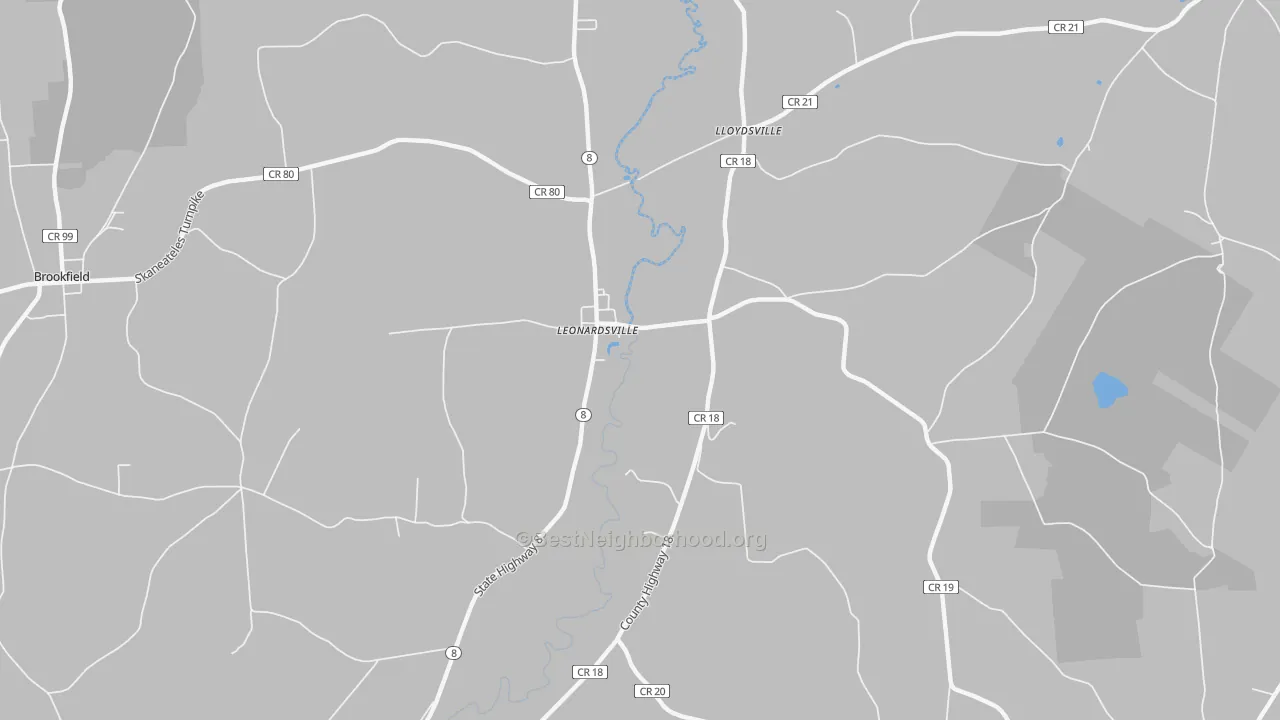 Transit Grade map of Leonardsville, NY