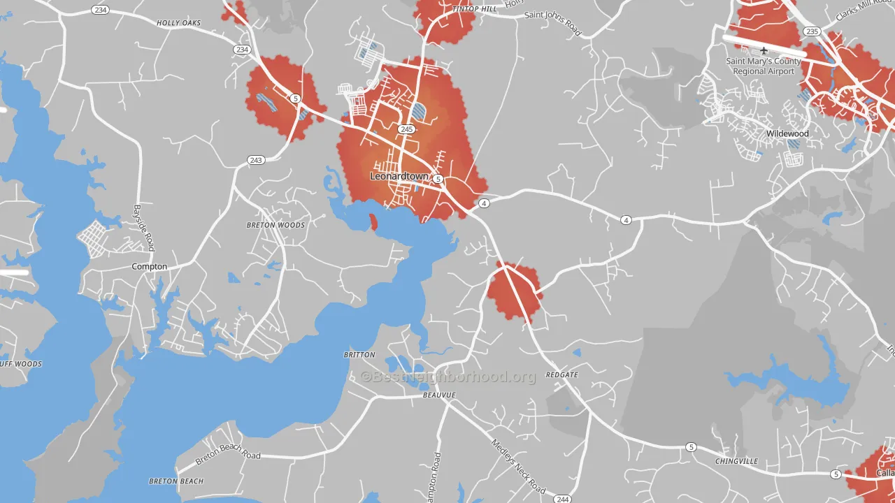 Transit Grade map of Leonardtown, MD