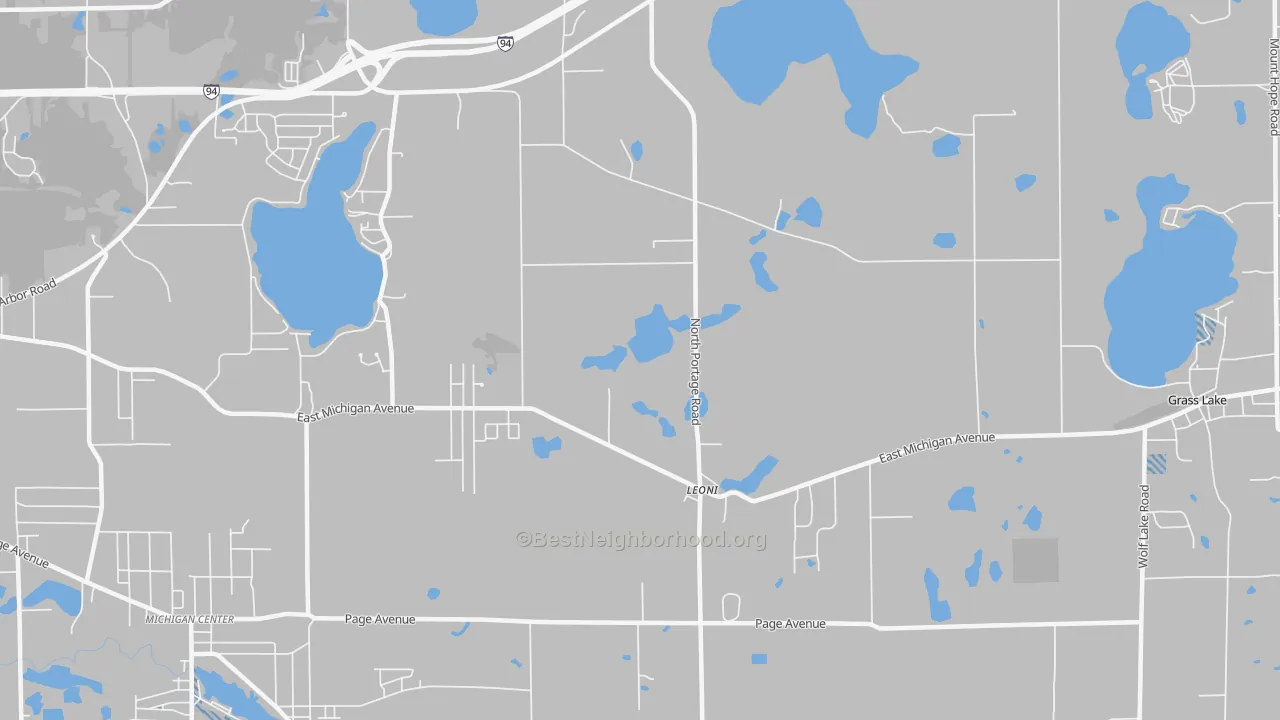 Transit Grade map of Leoni, MI