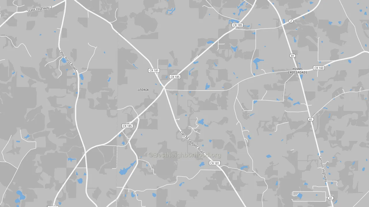 Transit Grade map of Leonia, FL
