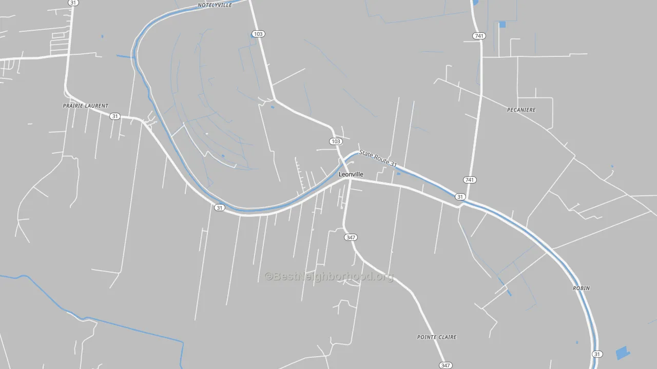 Transit Grade map of Leonville, LA