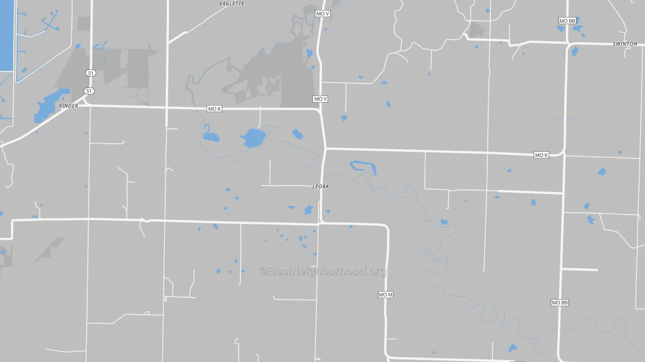 Transit Grade map of Leora, MO