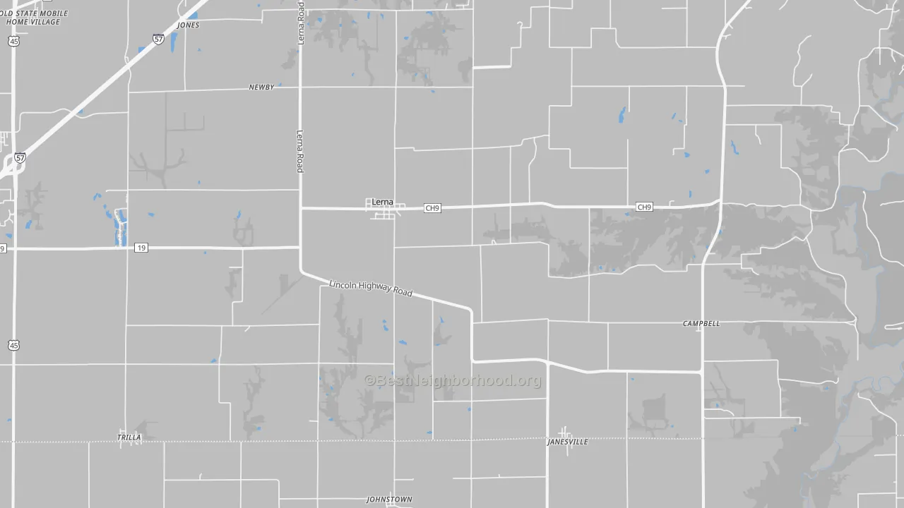 Transit Grade map of Lerna, IL