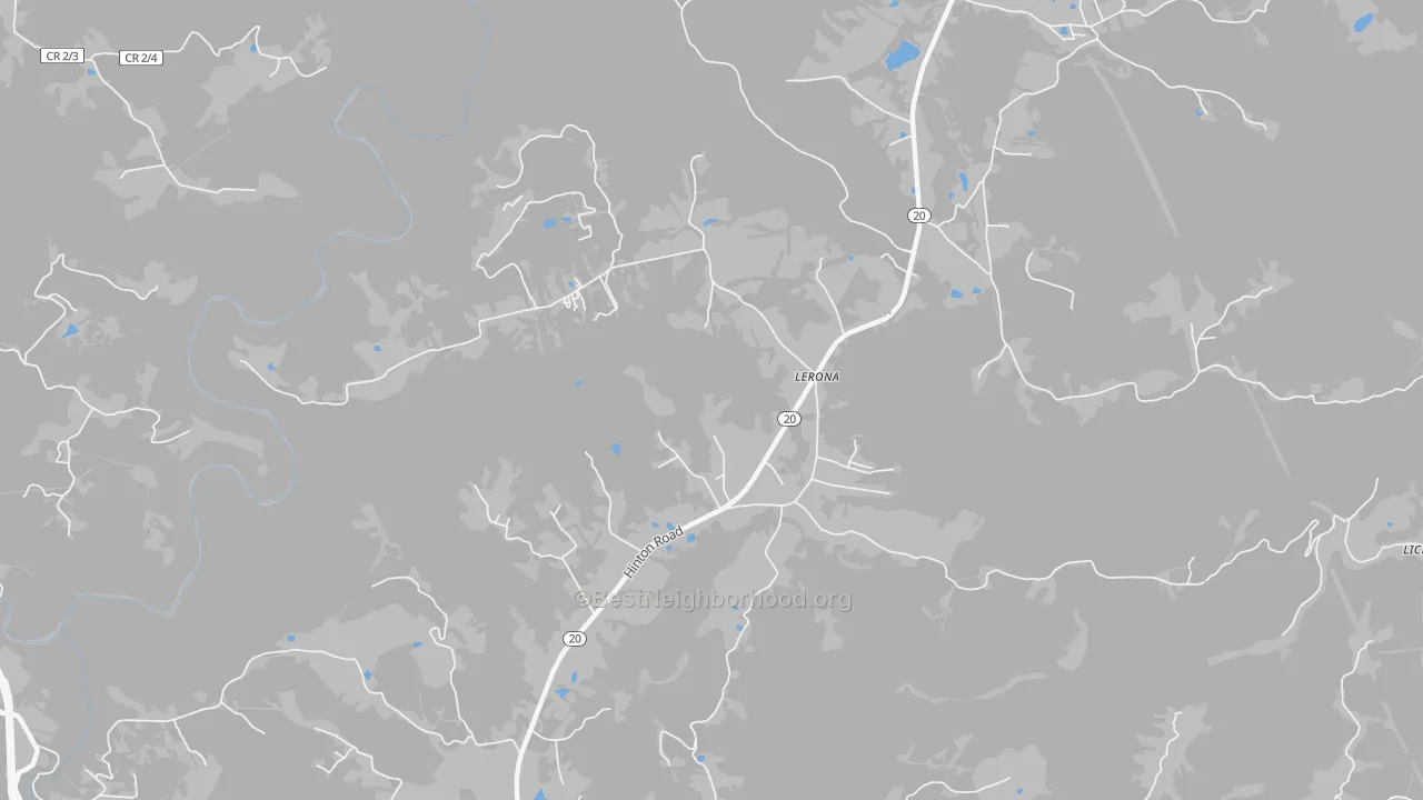 Transit Grade map of Lerona, WV