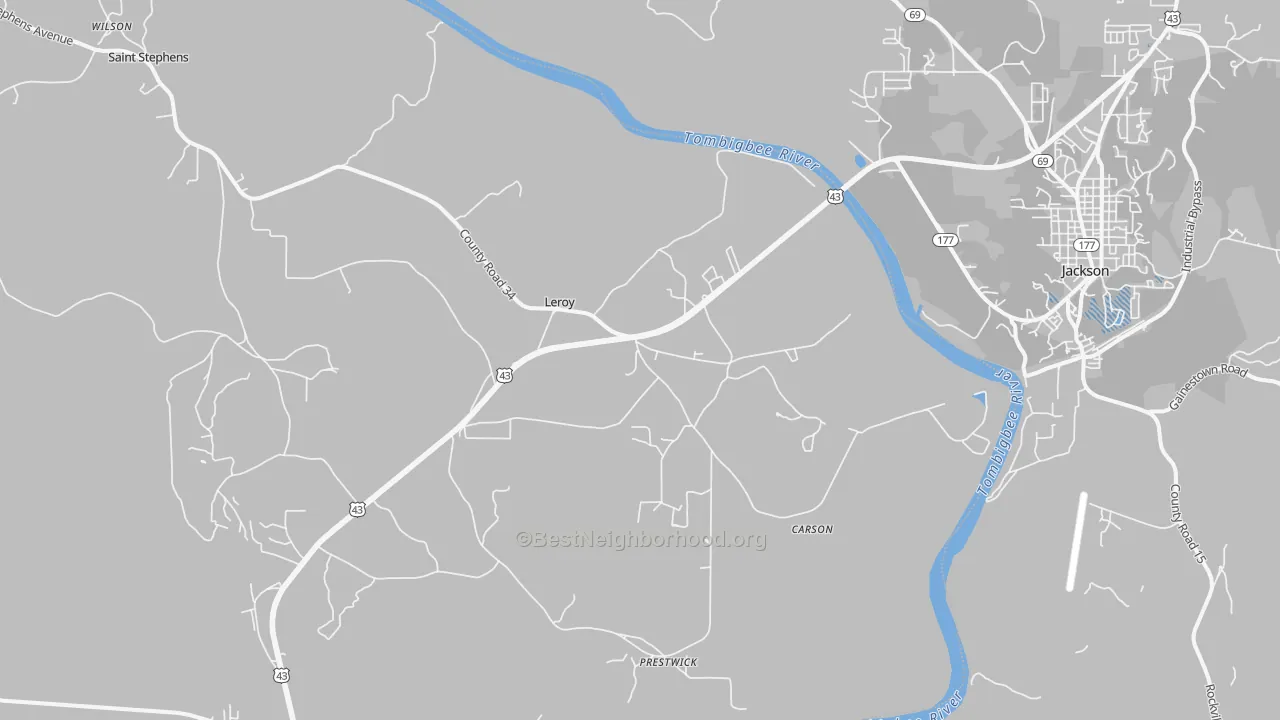 Transit Grade map of Leroy, AL