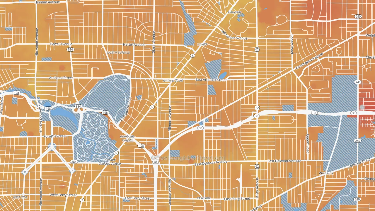 Transit Grade map of Leroy, Buffalo, NY