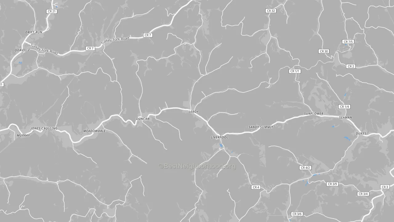 Transit Grade map of Leroy, WV