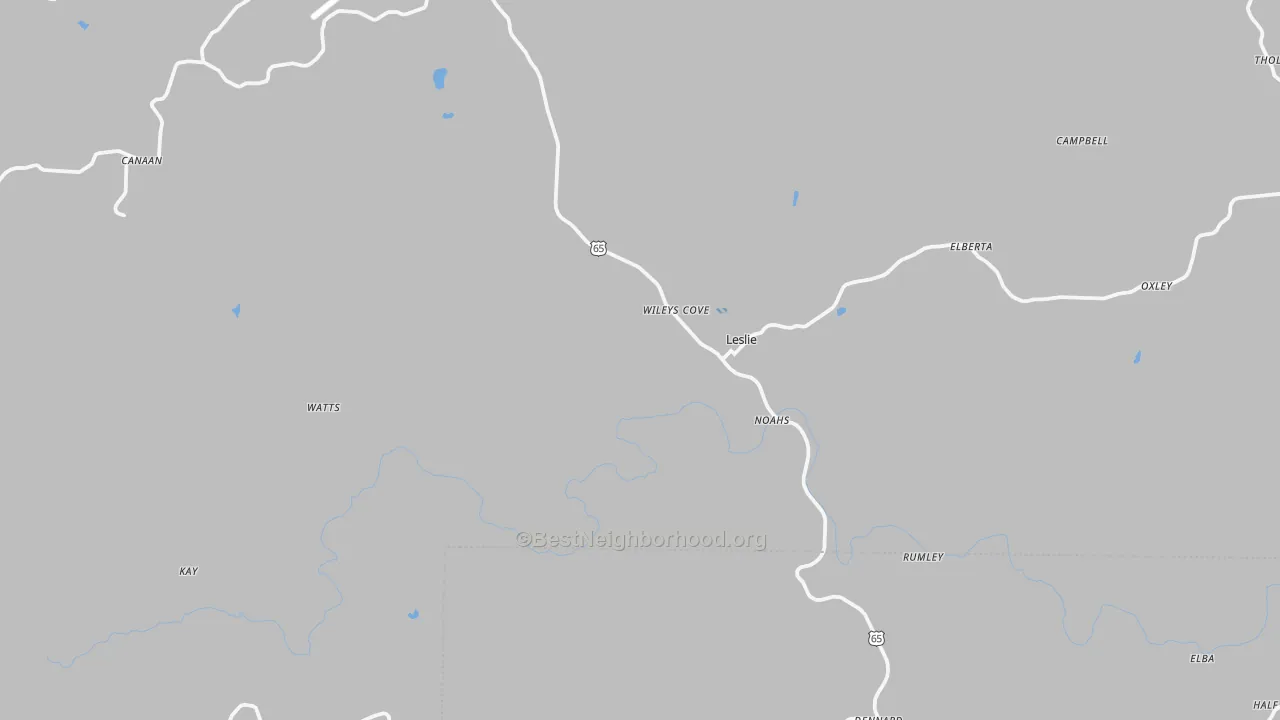 Transit Grade map of Leslie, AR