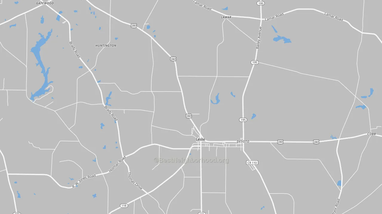 Transit Grade map of Leslie, GA