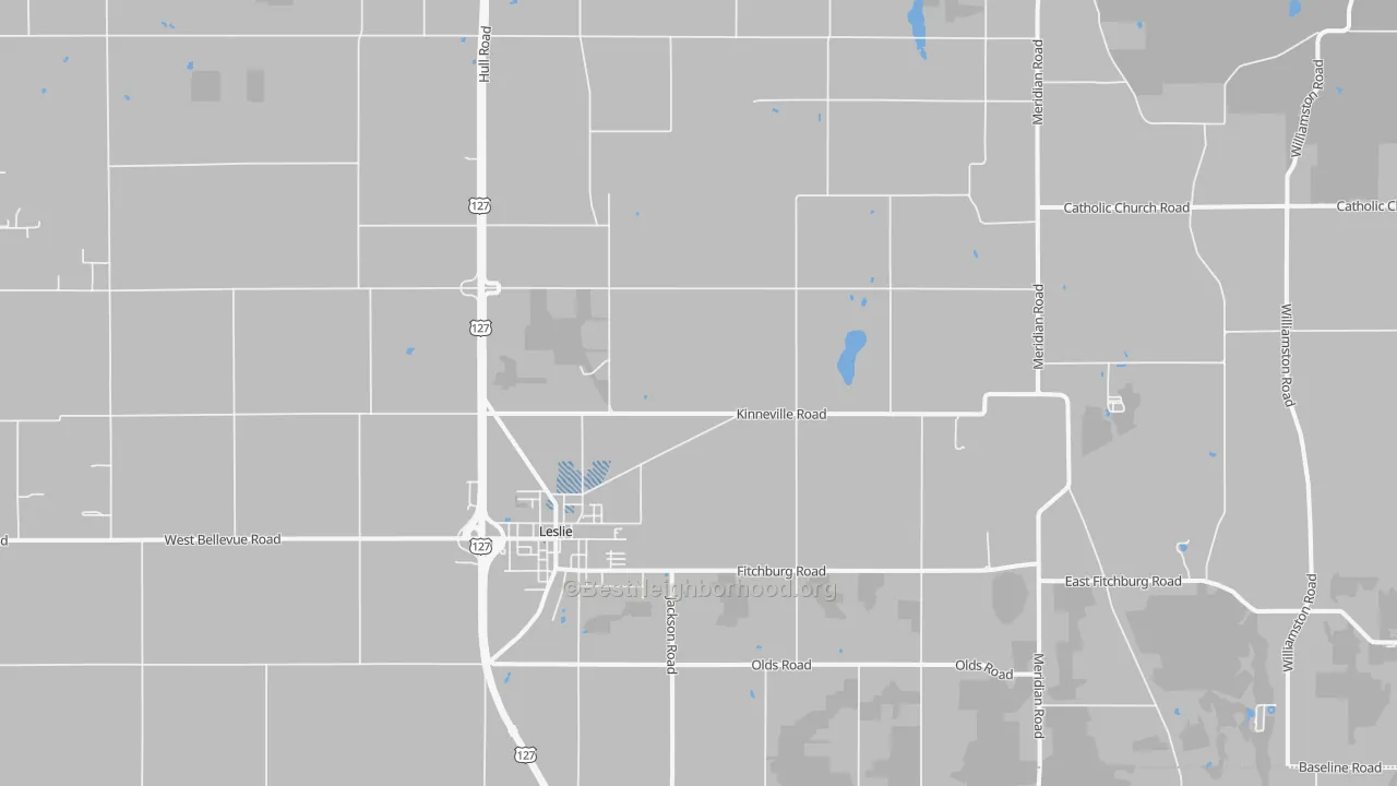 Transit Grade map of Leslie, MI
