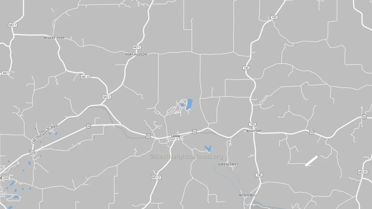 Transit Grade map of Leslie, MO