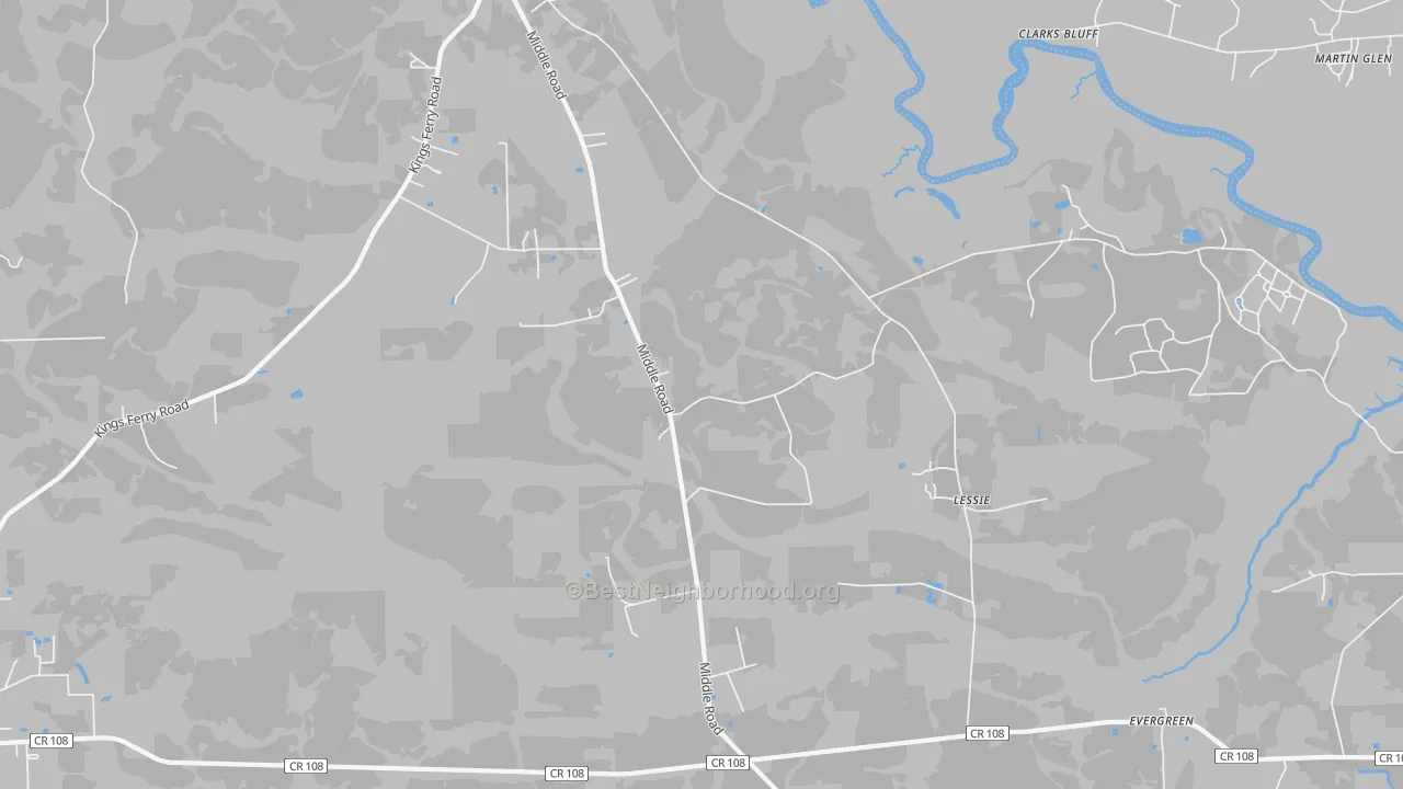 Transit Grade map of Lessie, FL