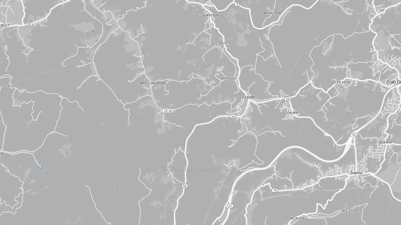 Transit Grade map of Lester, WV