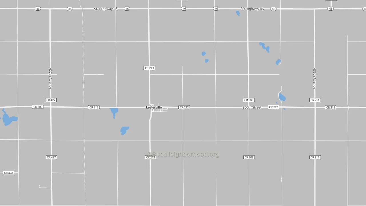 Transit Grade map of Lesterville, SD