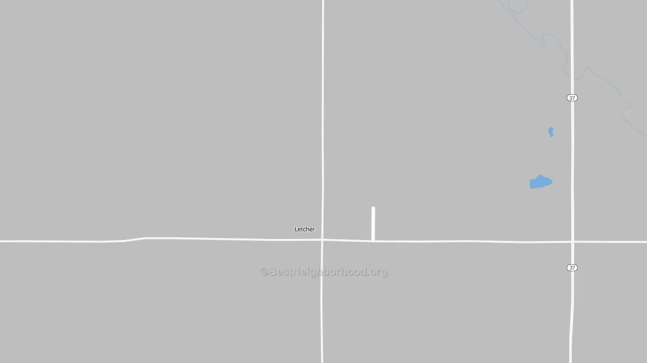 Transit Grade map of Letcher, SD