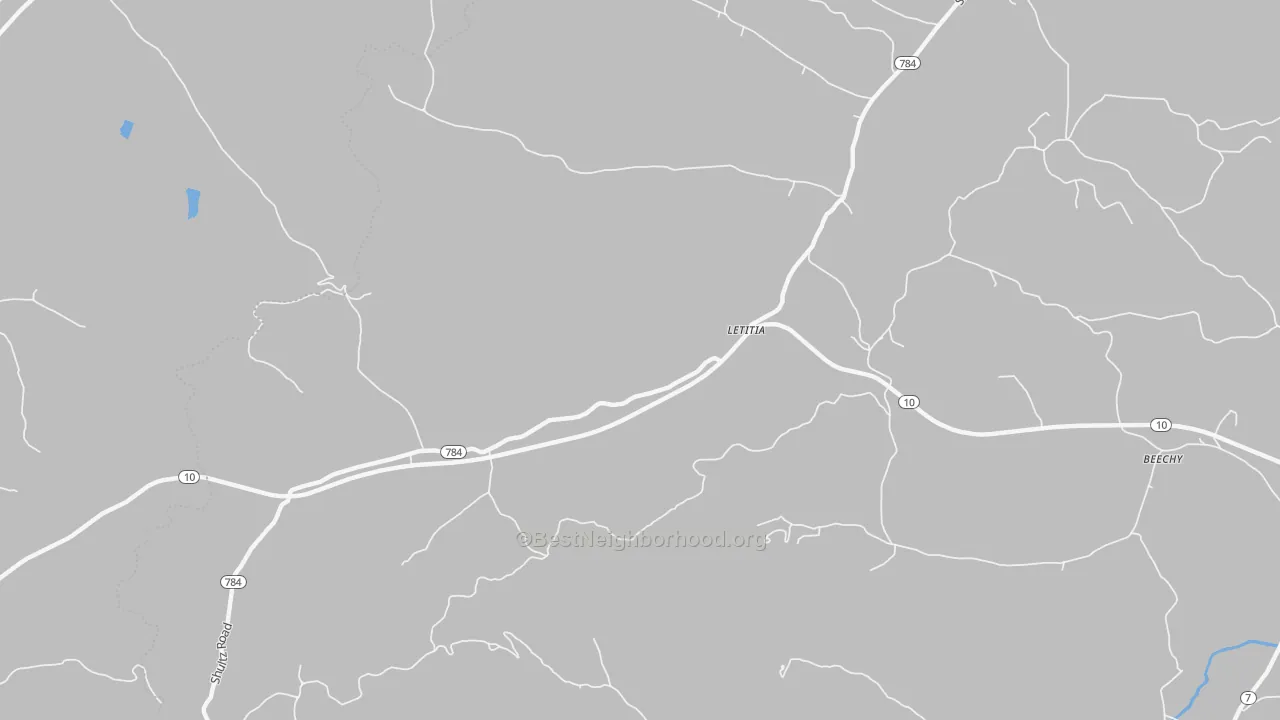 Transit Grade map of Letitia, KY