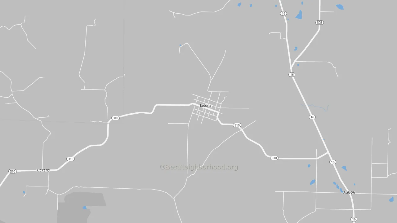 Transit Grade map of Letona, AR