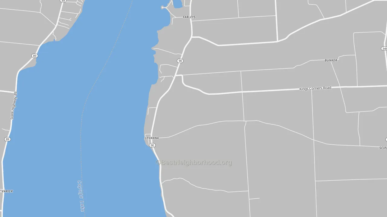 Transit Grade map of Levanna, NY