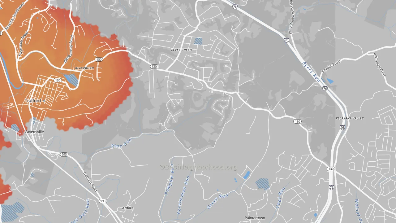 Transit Grade map of Level Green, PA
