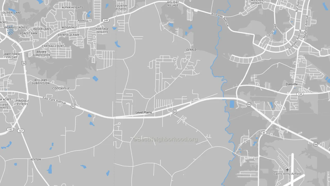 Transit Grade map of Level Plains, AL