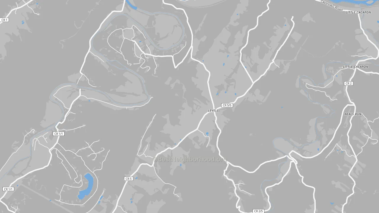 Transit Grade map of Levels, WV