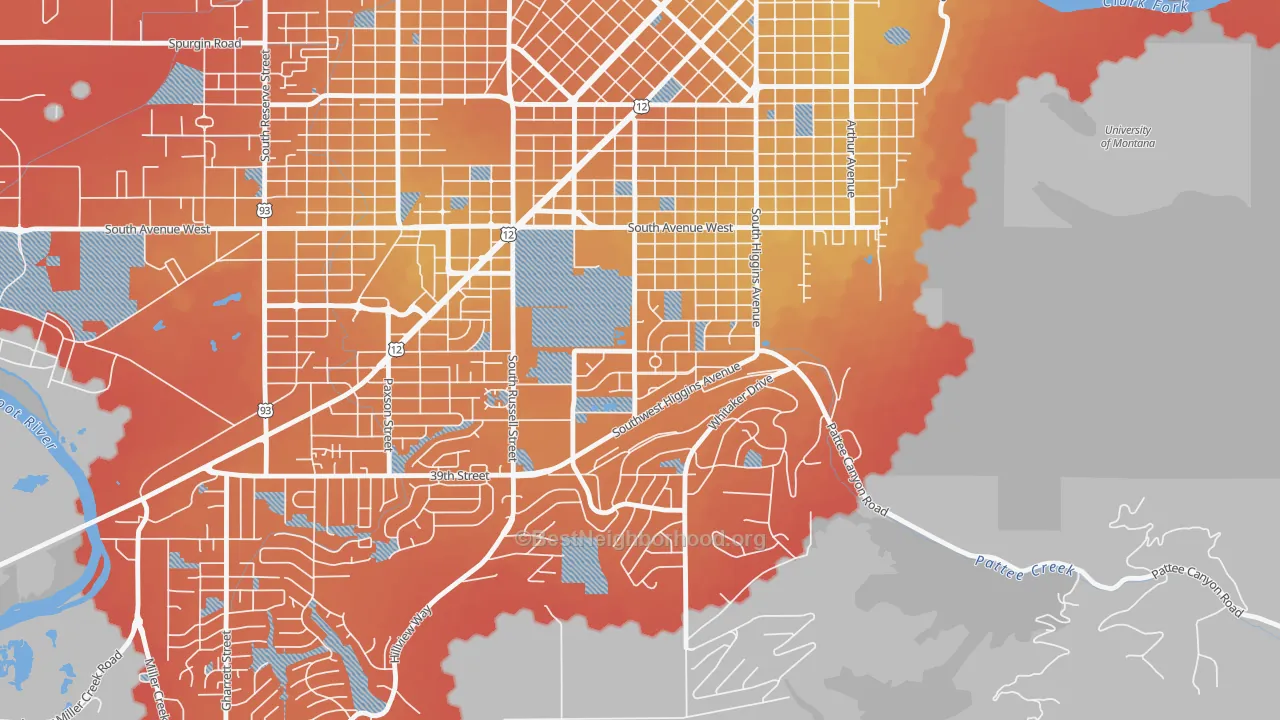 Transit Grade map of Lewis and Clark, Missoula, MT