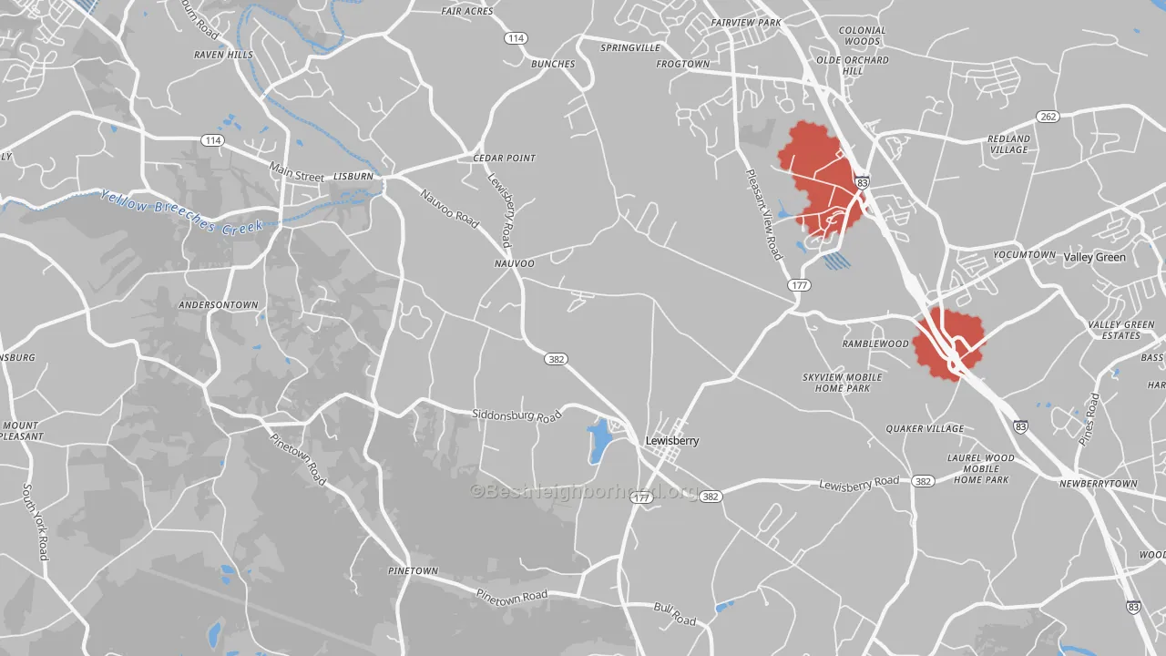 Transit Grade map of Lewisberry, PA