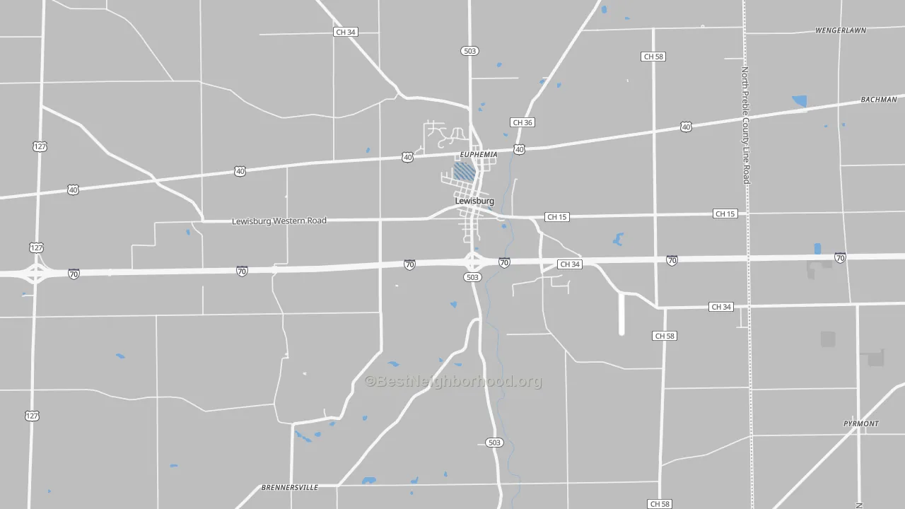 Transit Grade map of Lewisburg, OH