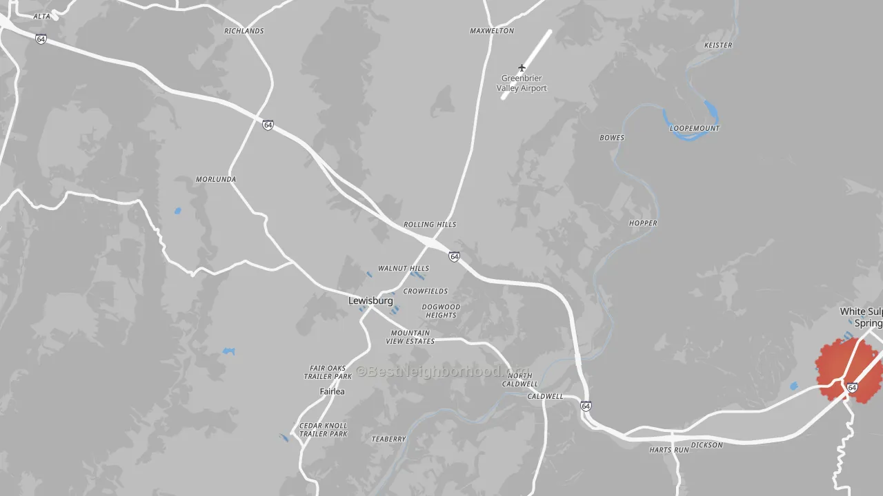 Transit Grade map of Lewisburg, WV