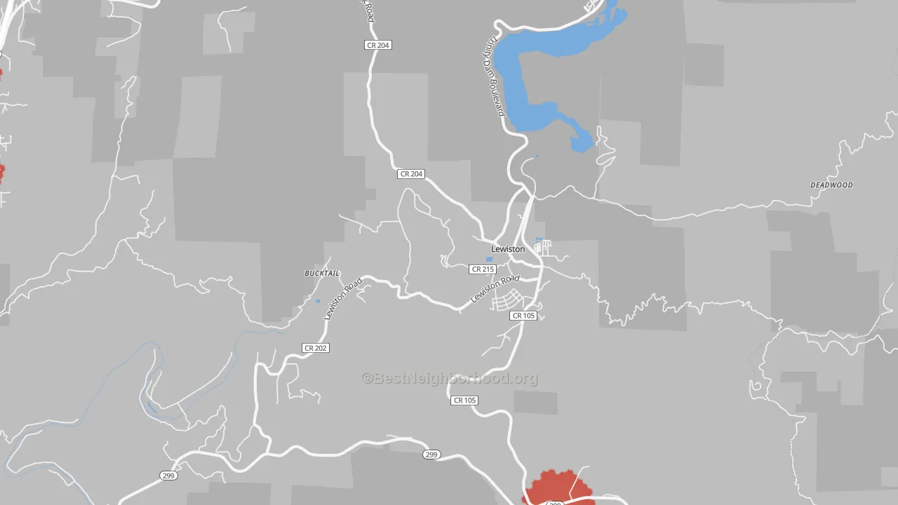 Transit Grade map of Lewiston, CA