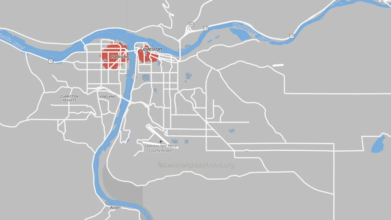 Transit Grade map of Lewiston, ID