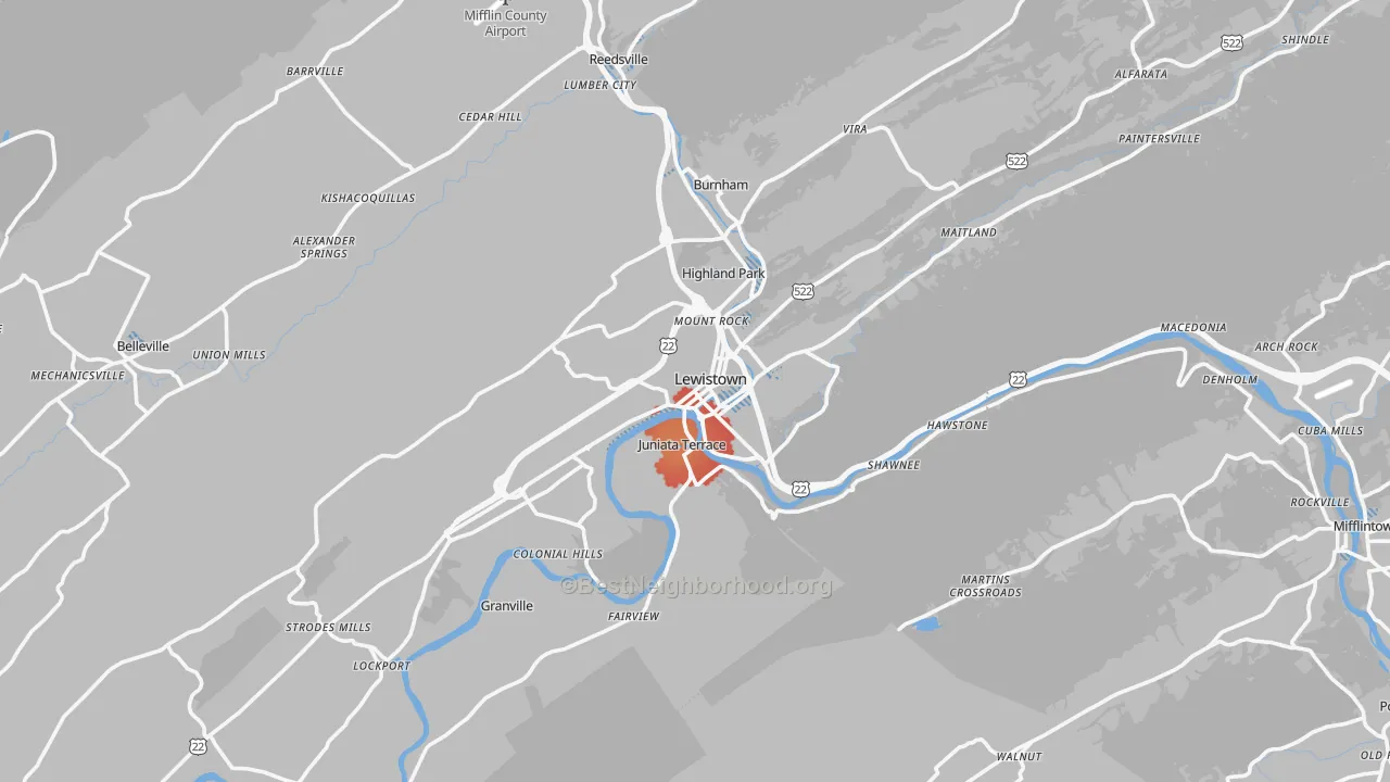 Transit Grade map of Lewistown, PA