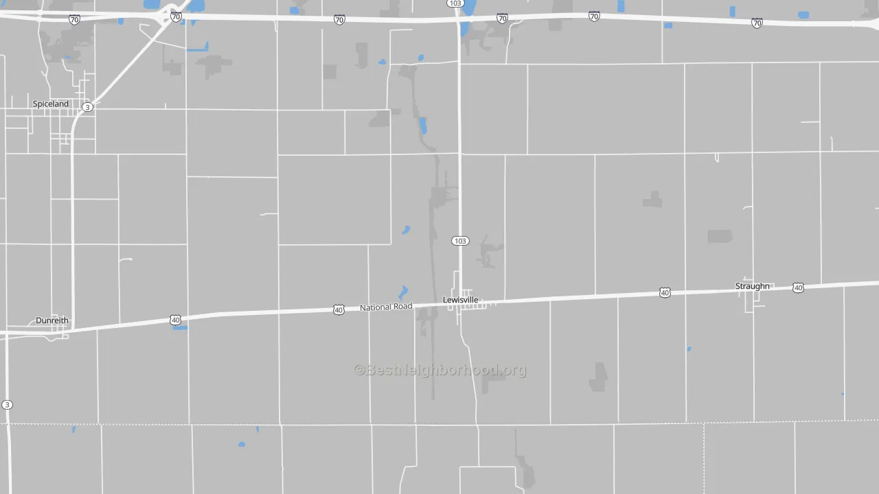 Transit Grade map of Lewisville, IN