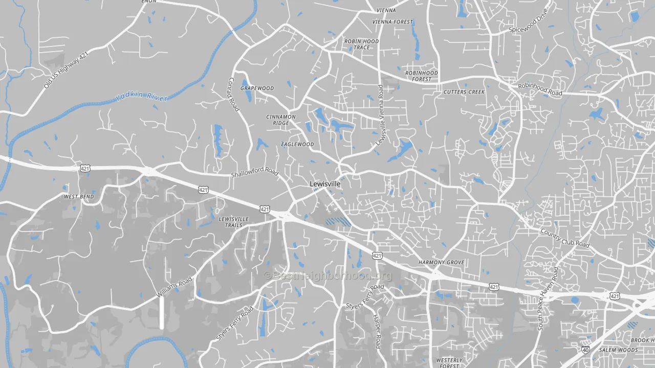 Transit Grade map of Lewisville, NC