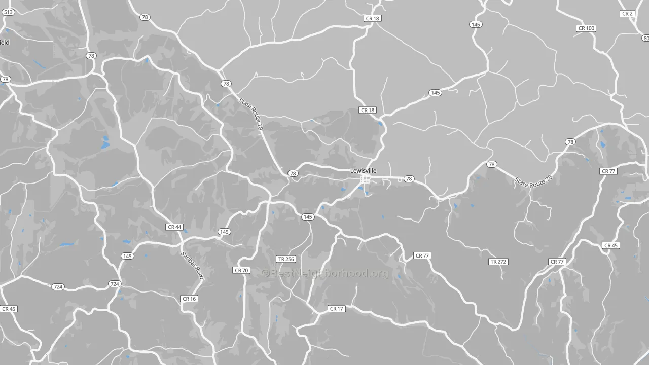 Transit Grade map of Lewisville, OH