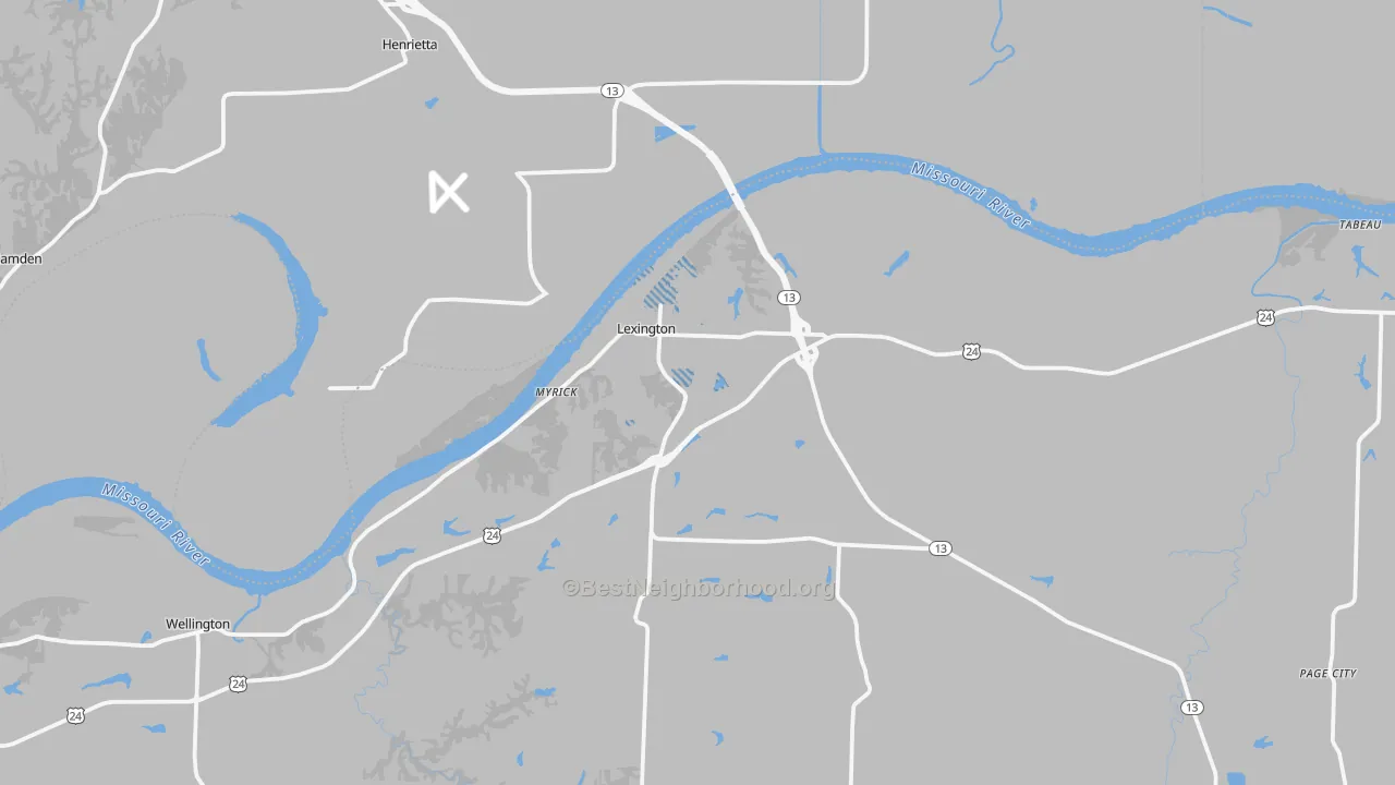 Transit Grade map of Lexington, MO
