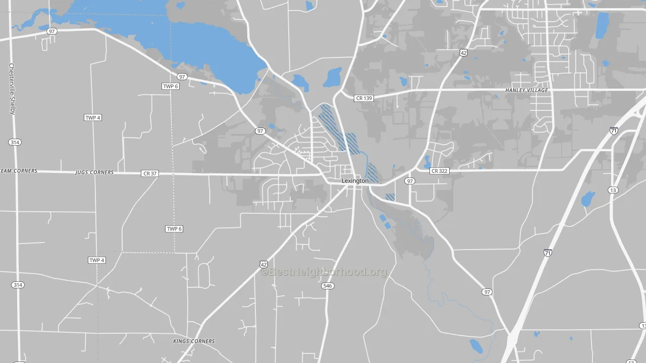 Transit Grade map of Lexington, OH