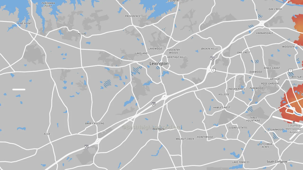 Transit Grade map of Lexington, SC