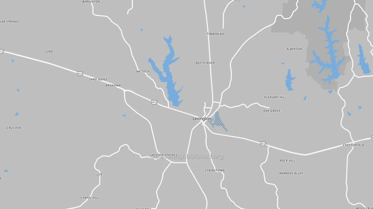 Transit Grade map of Lexington, TN