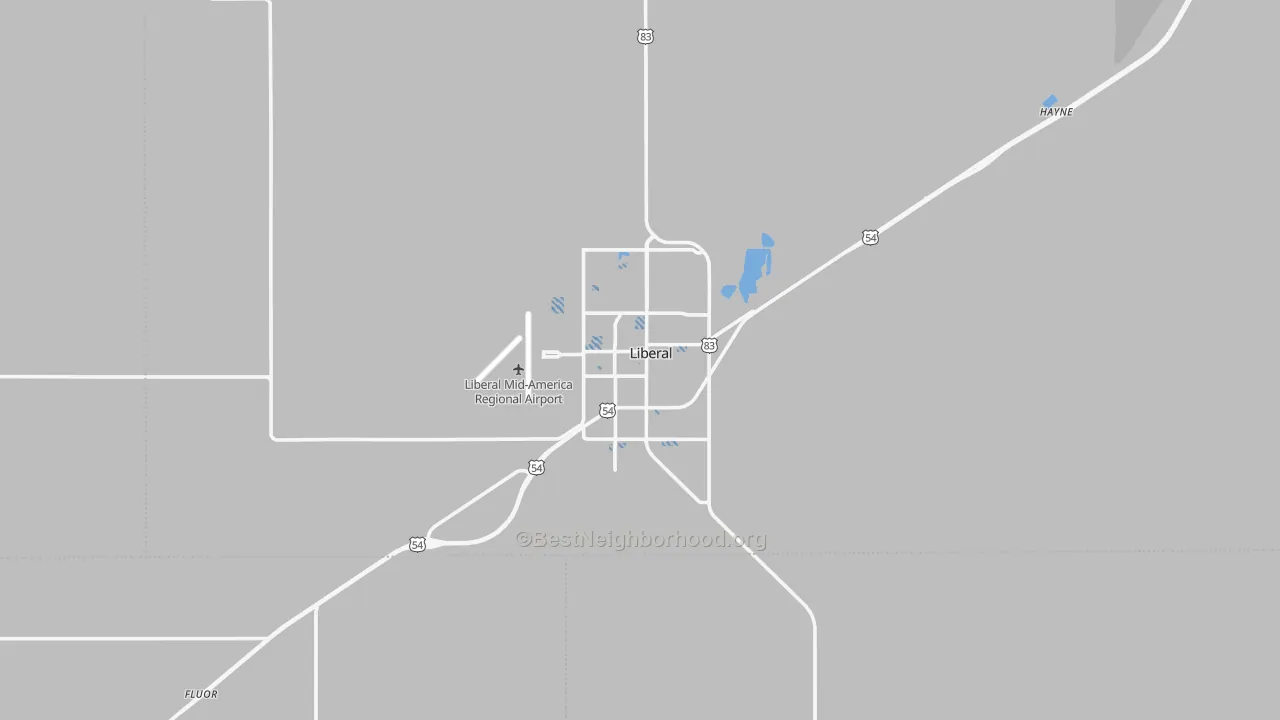 Transit Grade map of Liberal, KS