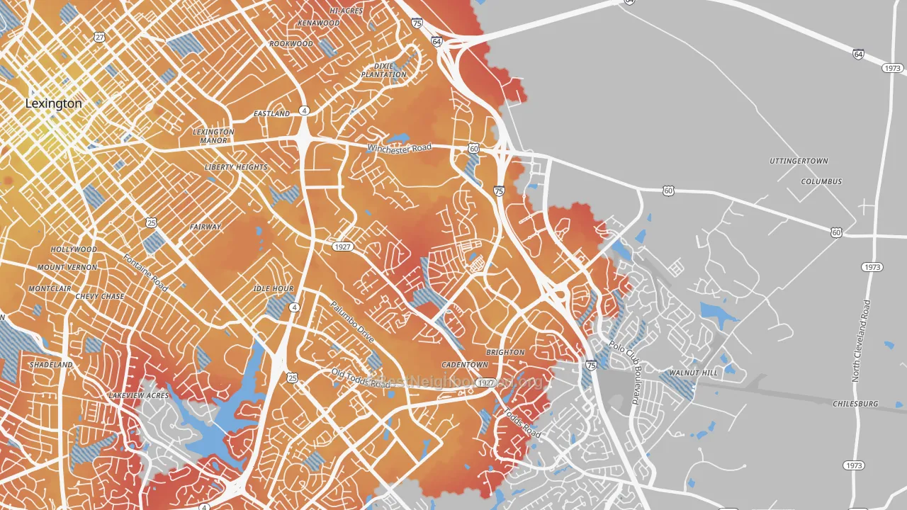 Transit Grade map of Liberty Area, Lexington, KY
