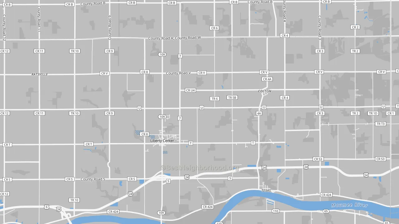 Transit Grade map of Liberty Center, OH