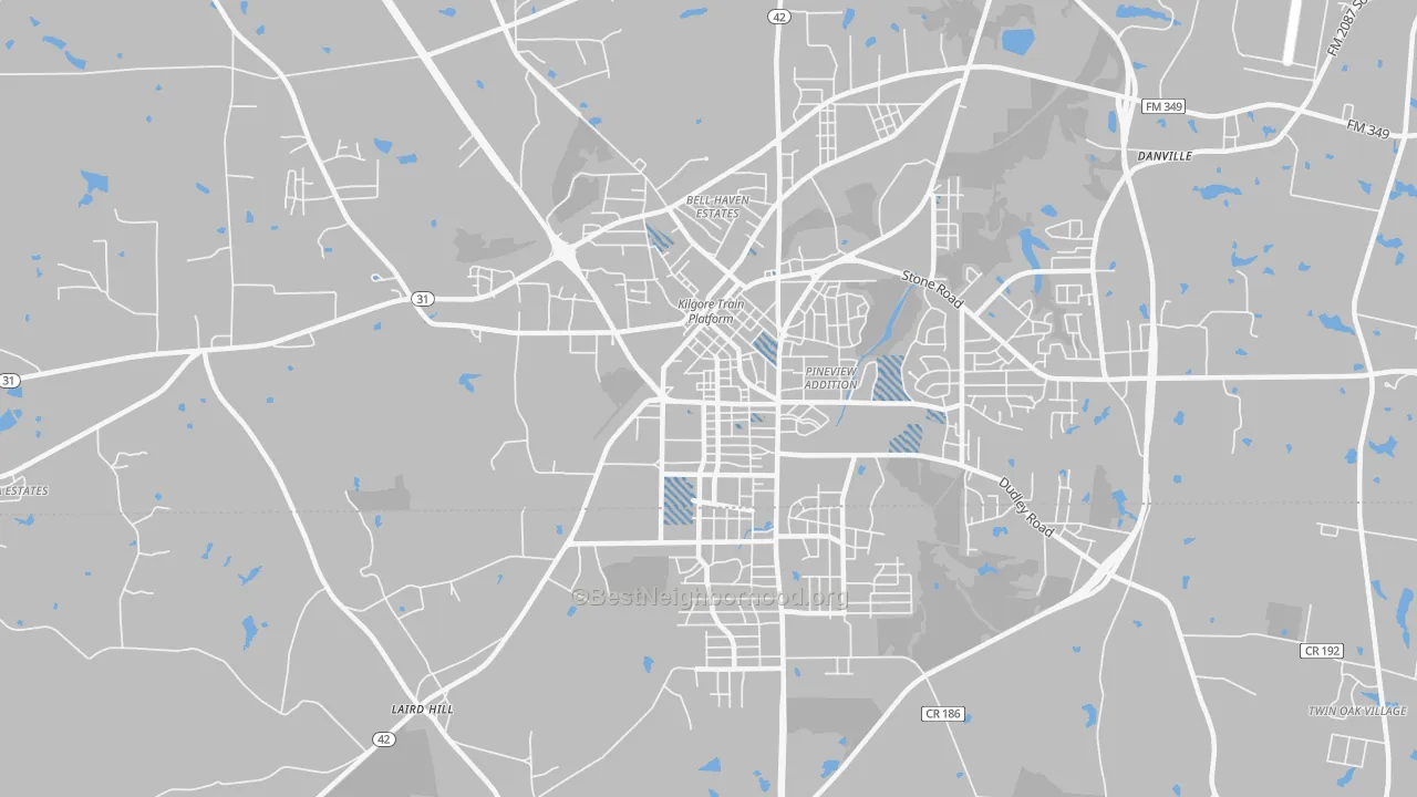 Transit Grade map of Liberty City, TX